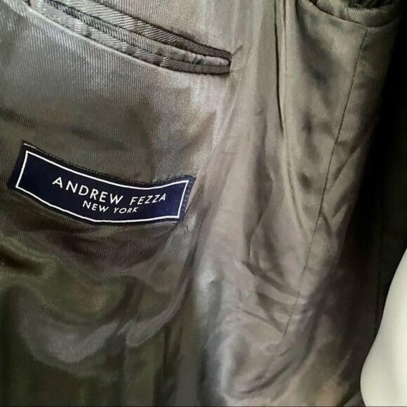 Andrew Fezza Wool Alpaca Gray Coat Mens 42 Short - Picture 7 of 8